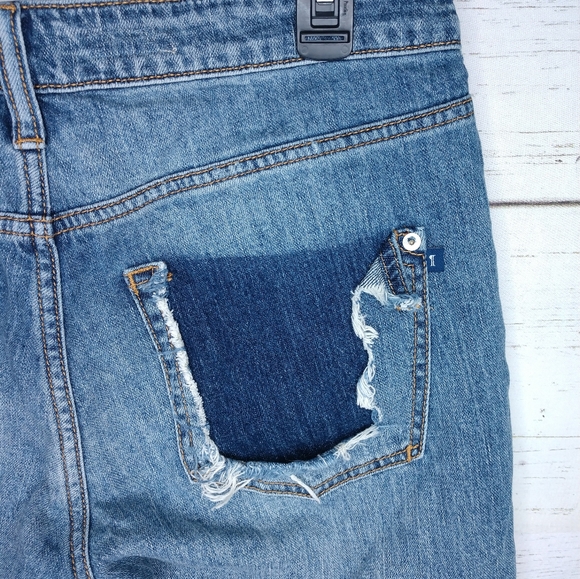 Pilcro The Heritage Boyfriend Straight Leg Denim Blue Jeans - Picture 8 of 14